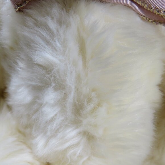 White Soft Bear with Pink Wired Ribbon & Lace Bow Valentine's Gift - Picture 7 of 11